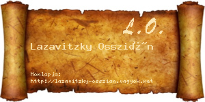 Lazavitzky Osszián névjegykártya